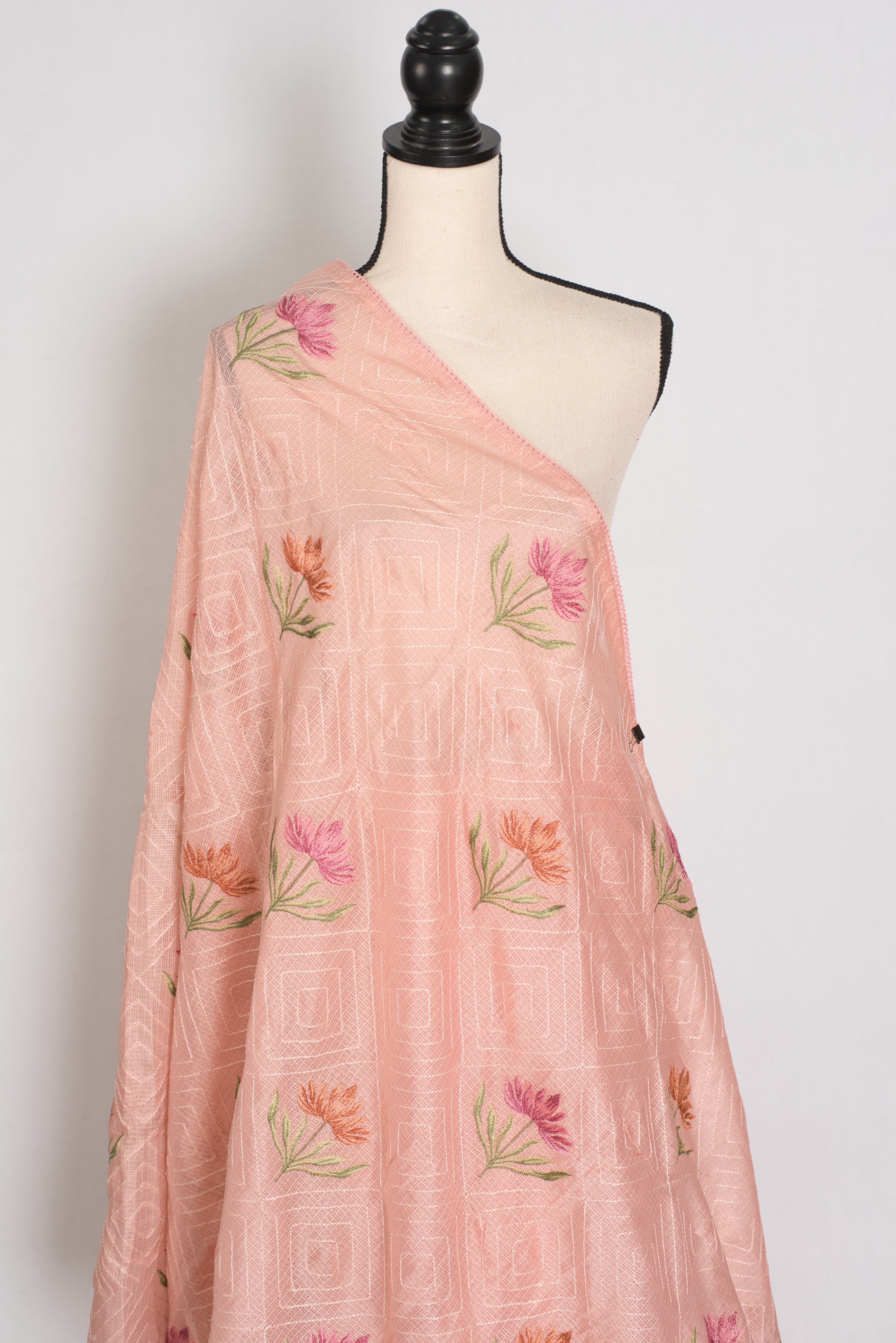 Mala | Peach Kota Silk Saree | Ultra-Lightweight, Breathable & Budget-Friendly