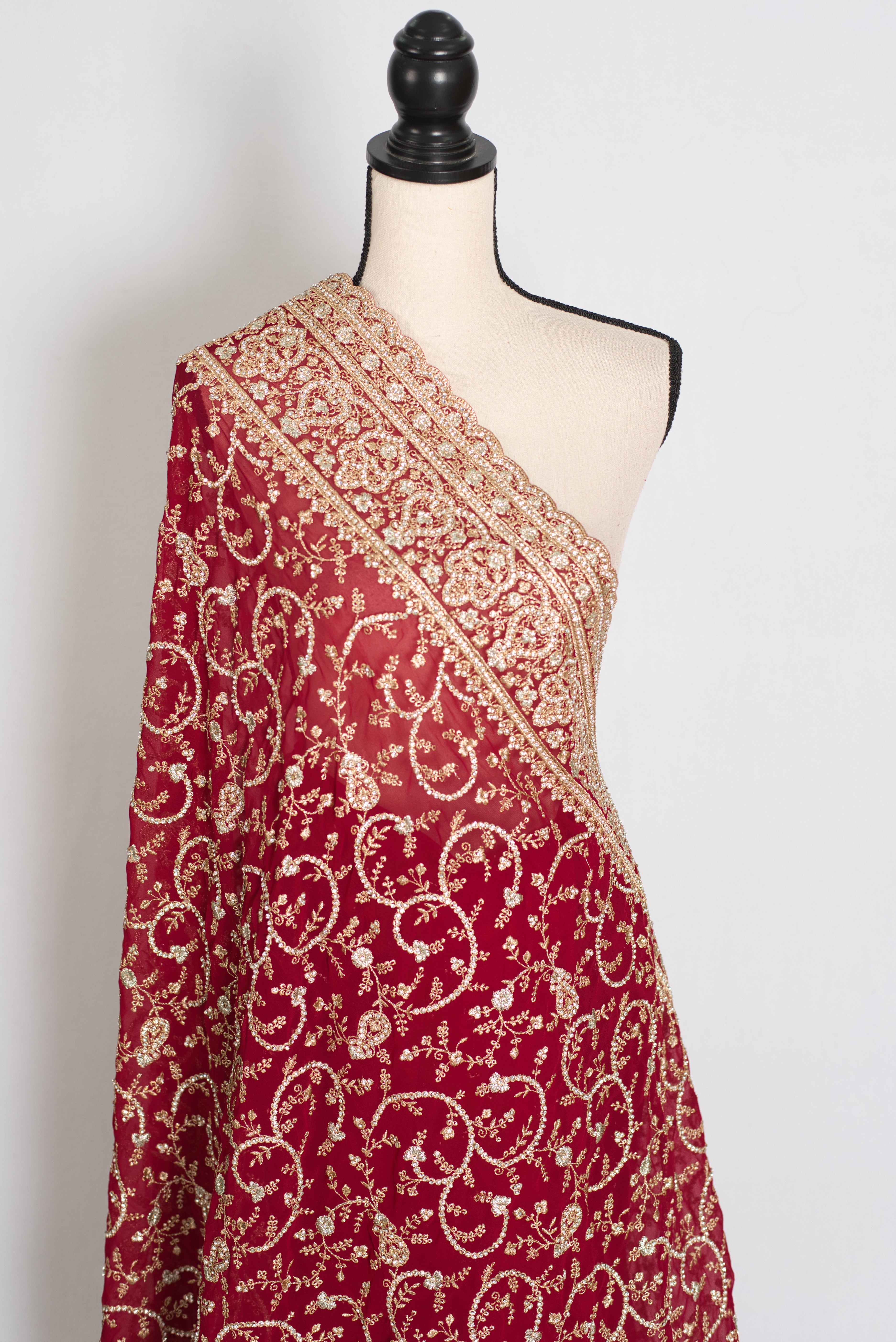 Vibah | Maroon Georgette Heavy Bridal Saree| Festive & Karwa Chauth Edition