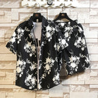 Men'ssummer Tropicalprinted Short Sleeved Shirt and Shorts Setcasual and Fashionablesuitable for Beach Vacationsand Dailyoutings