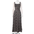 European And American Spring And Summer Floral Backless Slim Fit Sleeveless Split Dress