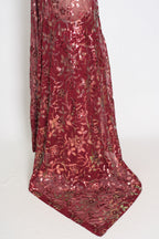 Preeti | Brownish Maroon Sequin Saree | Luxury Partywear & Graduation Collection