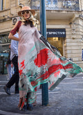 Monjolika Fashion Sophisticated Off White Colour Crepe Silk Elegant Saree