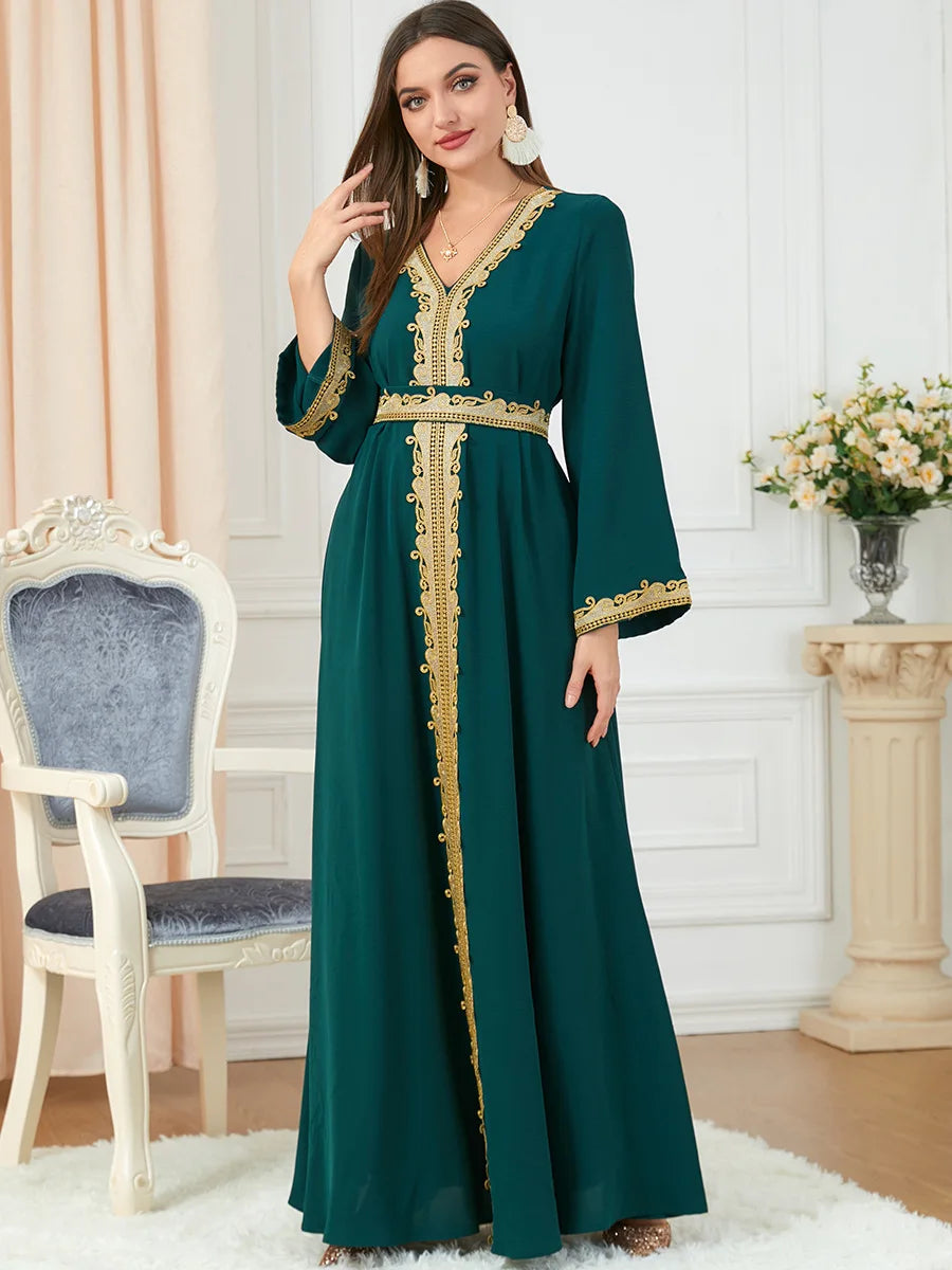 Eid Muslim Party Dress for Women Abaya Emboridery Jalabiya Morocco Dresses Abayas Kaftan Abaya Islam Vestidos Arab Long Robe