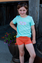 Girls Graphic Tee - Bloom Babe -Teal