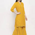 Indian Saree Long Cotton Silk Yellow Ethnic Style Thin Breathable Top Pants Scarf Indian Sari Traditional Indian Clothing Set