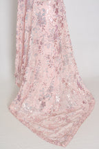 Ila | Baby Pink Soft Net Saree | Ready-to-Wear Set with Size 36 Stitched Blouse