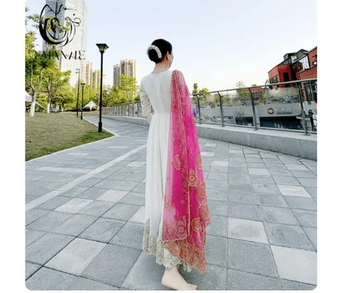 Indian Traditional Clothing Women's Embroidered Xinjiang Dance Costume