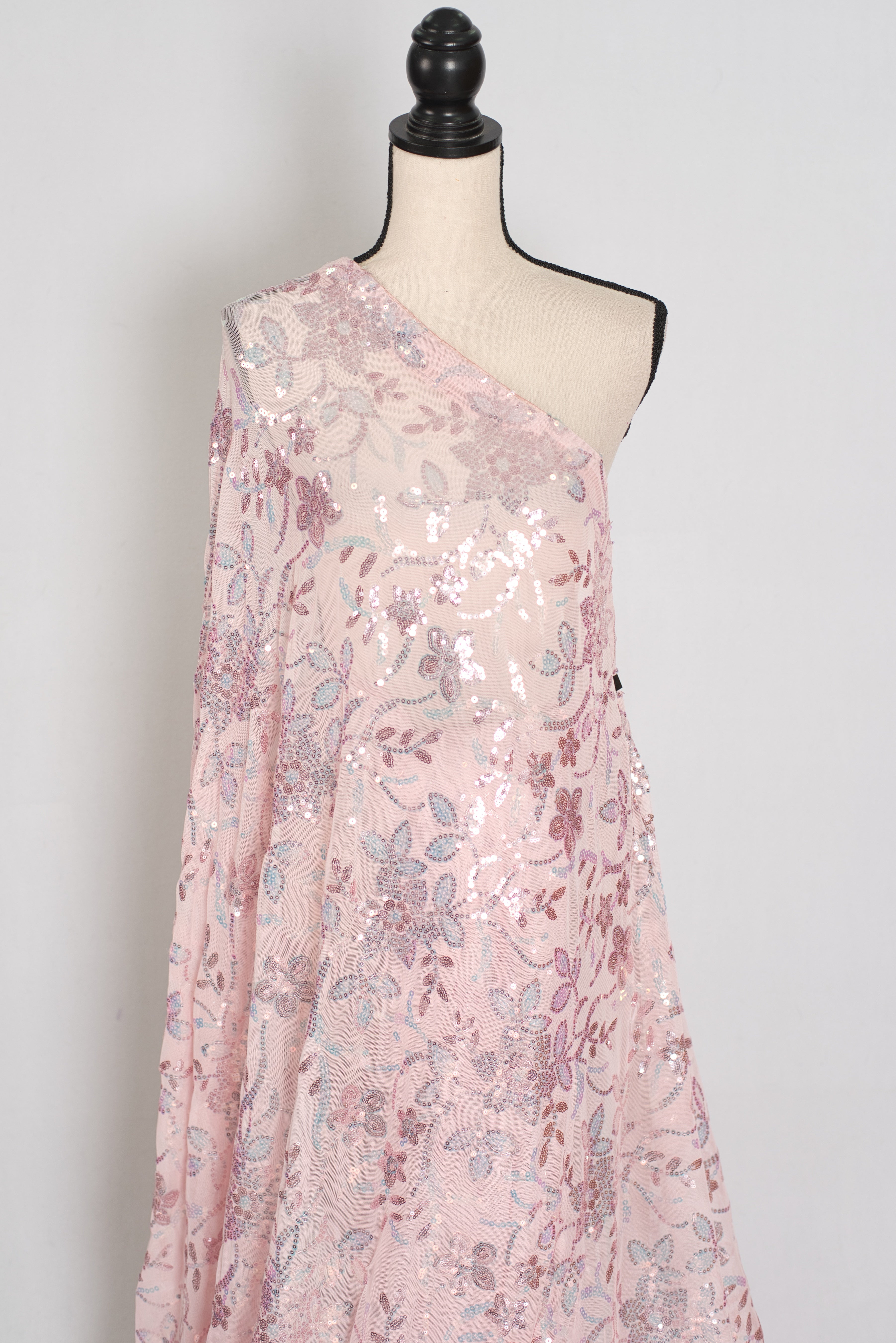 Ila | Baby Pink Soft Net Saree | Ready-to-Wear Set with Size 36 Stitched Blouse