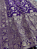 Liza : Purple and Gold Dola Silk Banarasi Saree