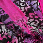 Hot Pink Printed Viscose Scarf - Extra Long Scarf 72inchx22inch