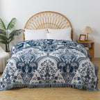 Floral Tassel Soft Lightweight Sofa Throw Blanket