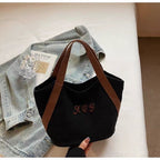 Fashionable Canvas Tote Bag With Letter Print