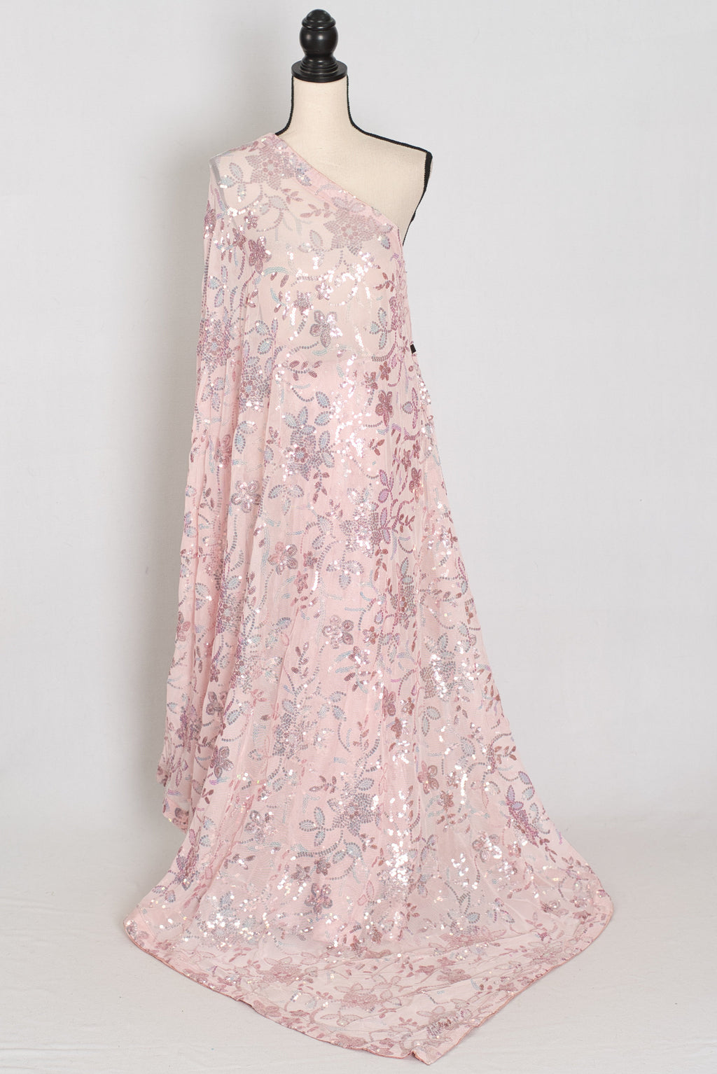 Ila | Baby Pink Soft Net Saree | Ready-to-Wear Set with Size 36 Stitched Blouse