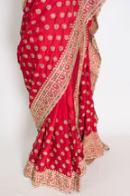 Reshma | Rosy Pink Designer Satin Saree | Royal Bridal & Festive Wear