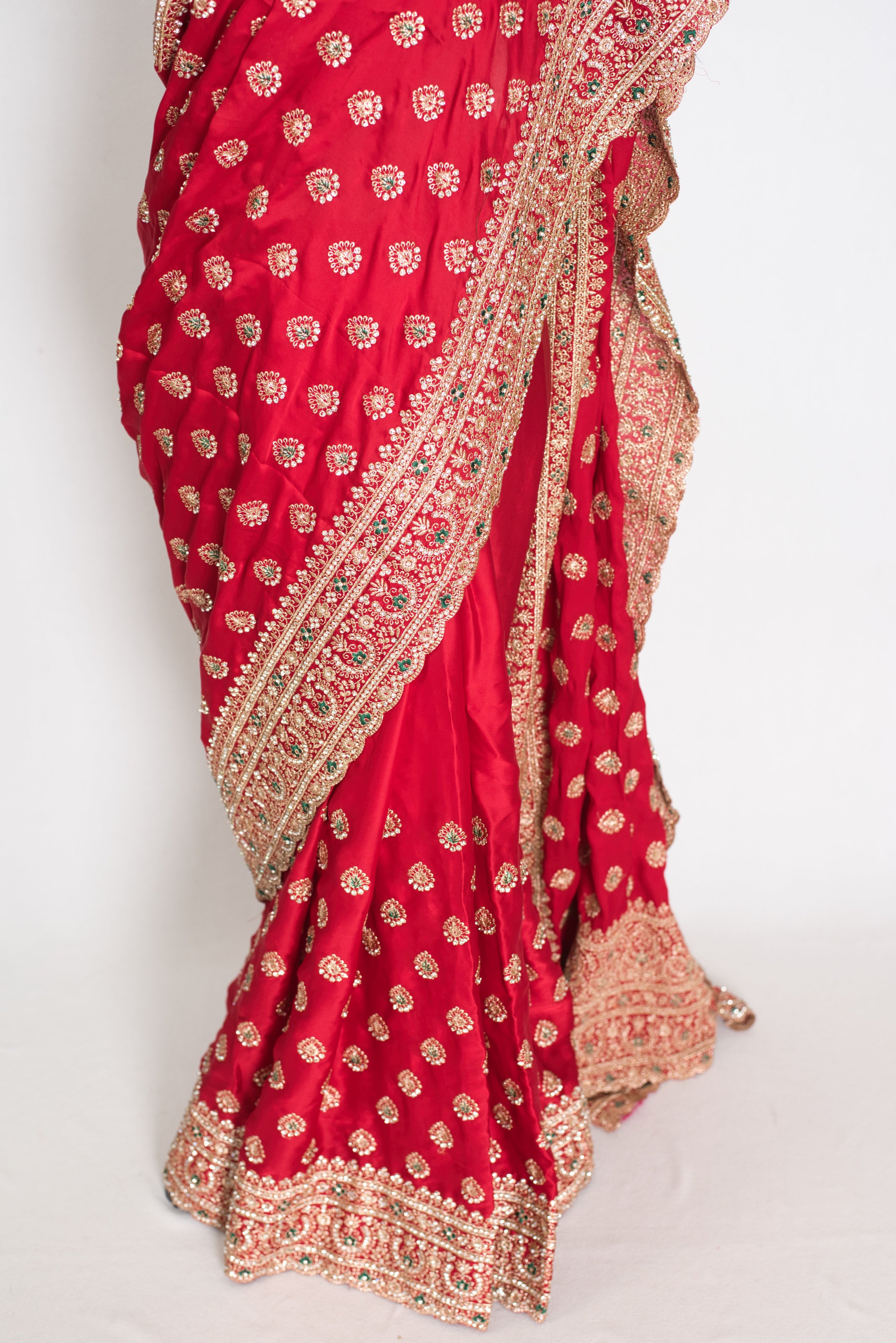 Reshma | Rosy Pink Designer Satin Saree | Royal Bridal & Festive Wear