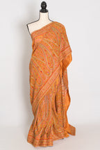 Haldi | Turmeric Yellow Georgette Saree | All-Over Kashmiri Embroidery