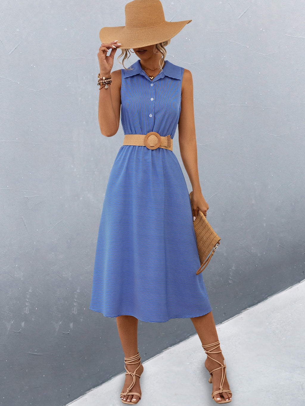 European And American Women's Clothing Button Shirt Dress