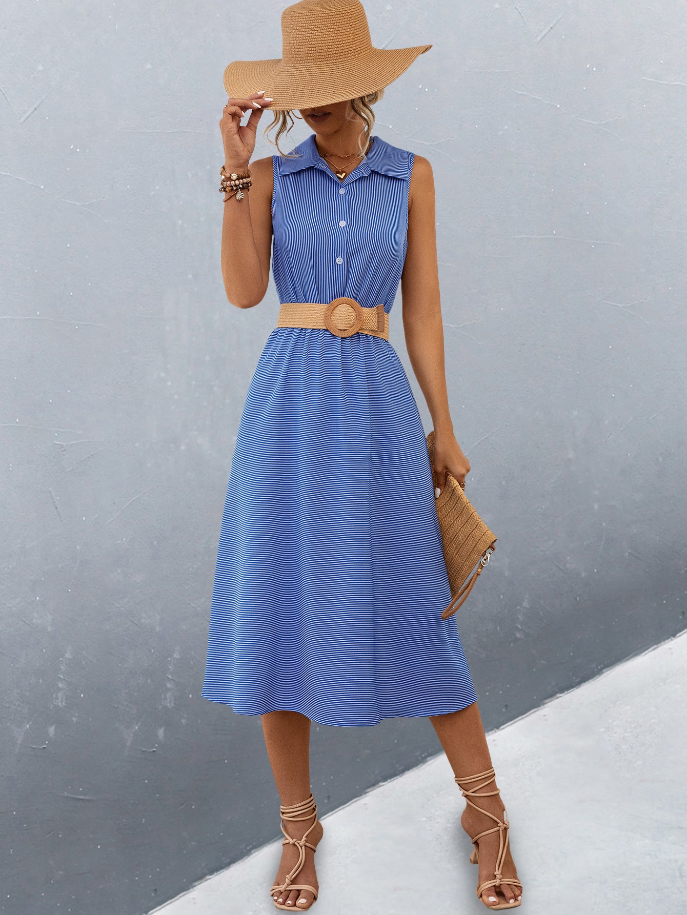 European And American Women's Clothing Button Shirt Dress