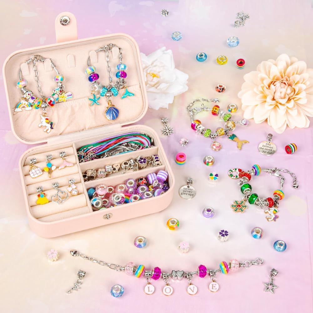 Jewelry Bracelet Making Kit for DIY Beads Charms Set Teen Gifts