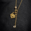 Vintage Solid Heart Pendant Tassel Necklace