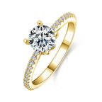 Fashionable, Light-luxury, Versatile, Niche Ring Featuring Faux Moissanite With A Four-prong Zircon Setting And Electroplated Finish