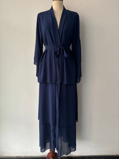 Stitching Three-layer Chiffon Elegant Cardigan Dress