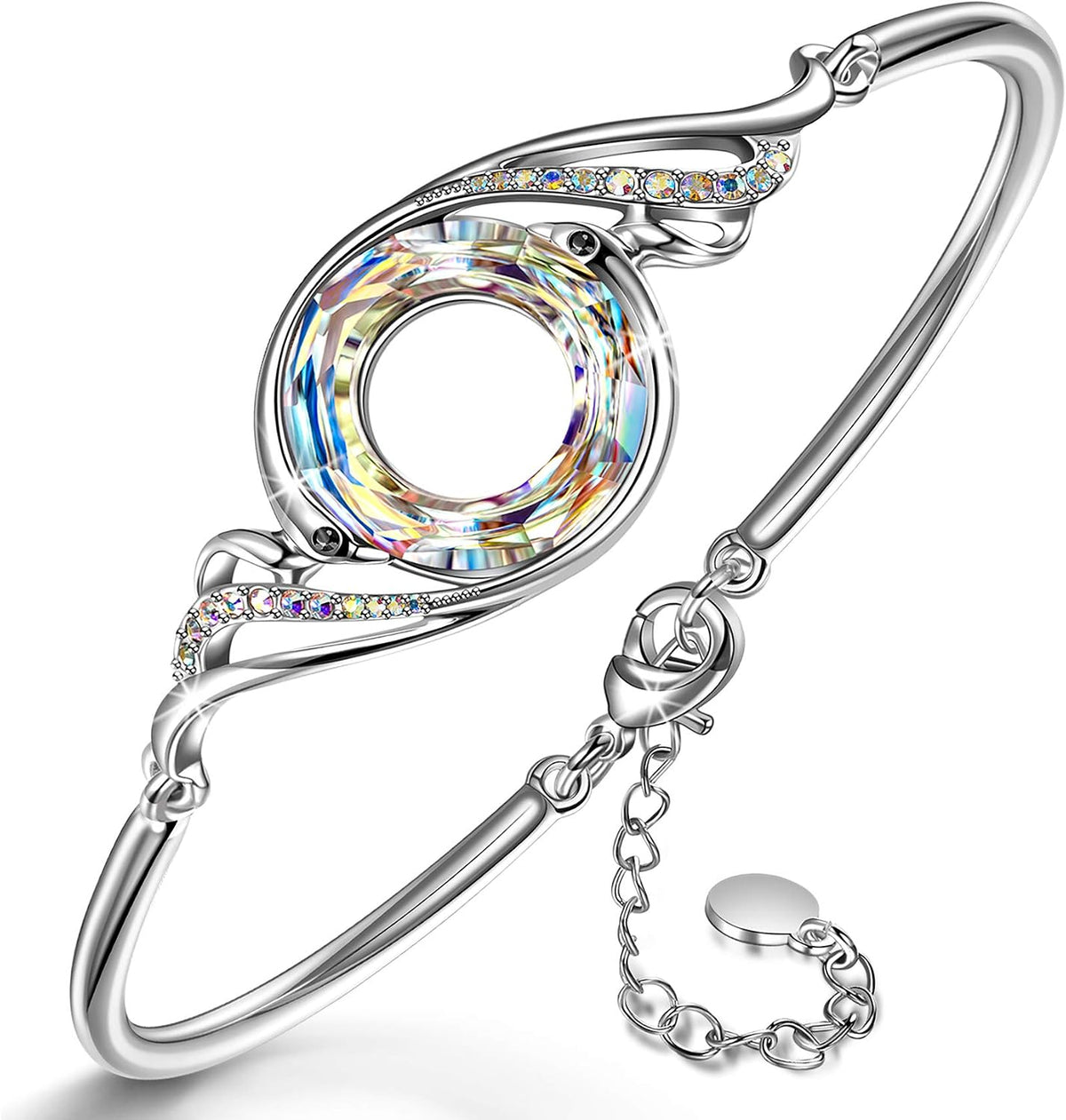 Rise from the Ashes Phoenix Adjustable Bangle Bracelet for Women