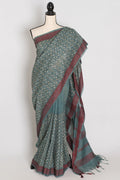 Bithi | Steel Grey Cotton Saree | Lightweight Bengali Heritage