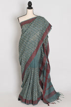 Bithi | Steel Grey Cotton Saree | Lightweight Bengali Heritage