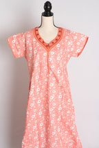 Printed Orange Pure Cotton Nightwear in Regular Size — Style A (Aug)