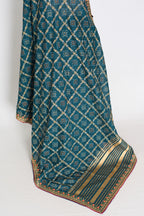 Gini | Greenish Blue Gharchola Saree| Budget-Friendly Lightweight Festive Wear