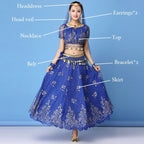 Bollywood Dress Costume Women Indian Dance Set Belly Dance Sari Clothing Belly Dance Performance Clothes Chiffon Dance Set New