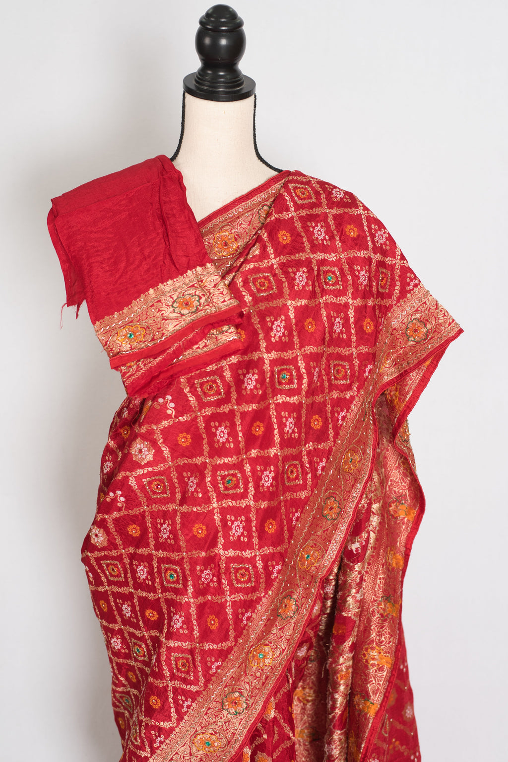 Rukhmini | Red Dola Silk Bridal Banarasi Saree | Hand Embroidery Work