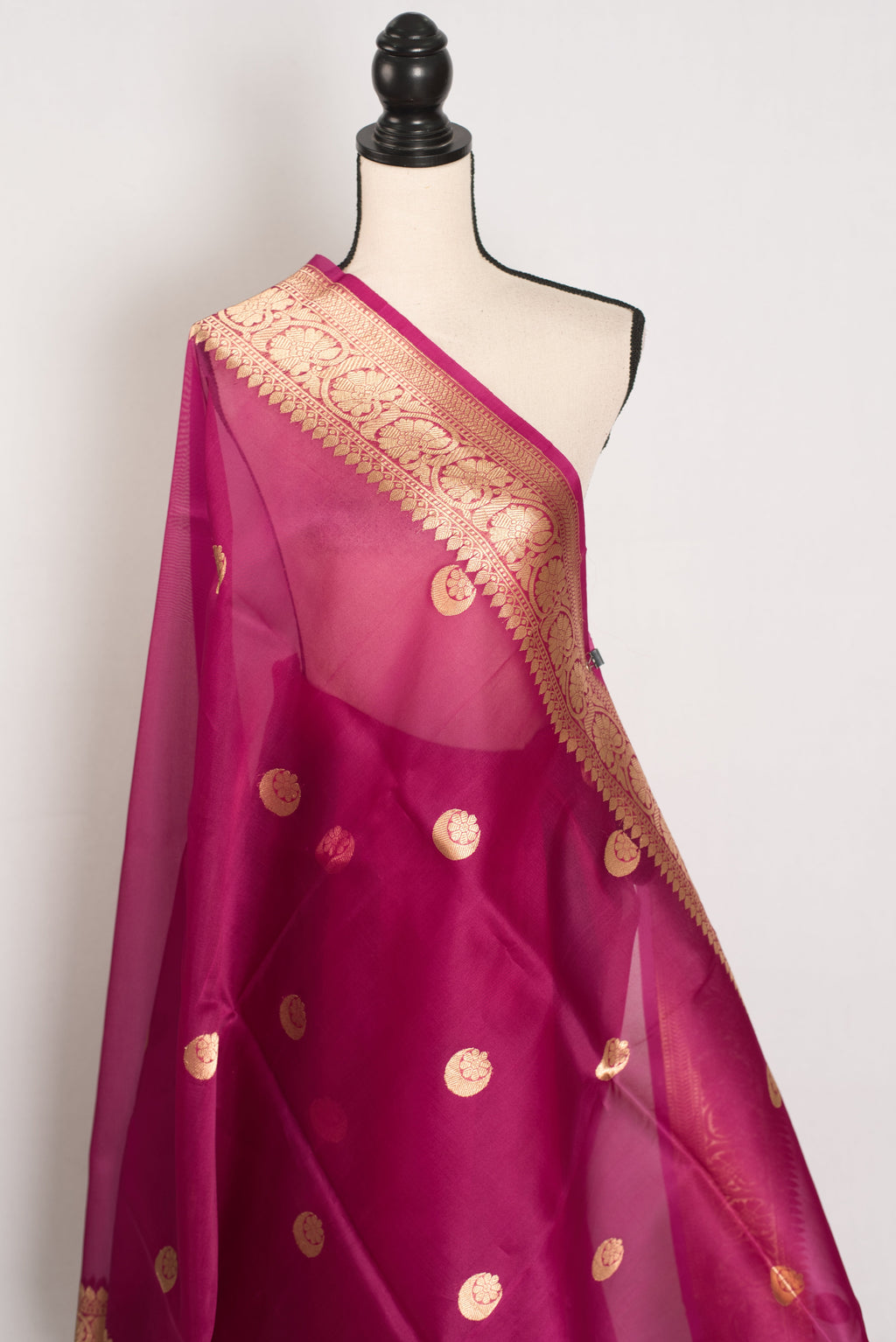 Gracy : Purple and Gold Chand Sitara Kora Organza Banarasi Saree