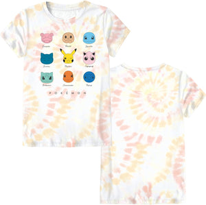 Girls Pokemon Tie-Dye Graphic T-Shirt, Character Tee for Kids Sizes 4-16