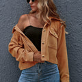 New European And American Fashion Corduroy Shirt Jackets In Stock Women's Clothing