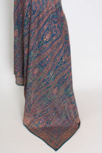 Mira | Cobalt Blue Georgette Saree | All-Over Multicolor Kashmiri Embroidery