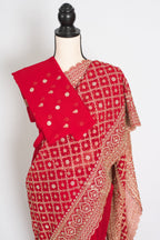Eva | Red and Gold Georgette Bridal Saree | Royal Festive & Wedding Wear