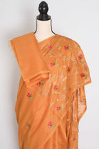Bella | Sun-Kissed Yellow Kota Silk Saree | Soft, Flowy Floral Embroidery