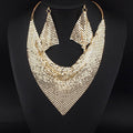 Oumei Liang Sequin Silk Scarf Design Collar Necklace Eardrops Suit
