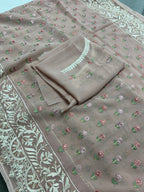 Embroidery Work Mauve Georgette Cocktail Saree