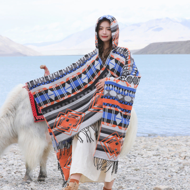 Dali Tourism Ethnic Style Shawl Northwest Thickened Warm Scarf
