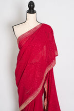 Reeva | Rosy Pink Georgette Kashmiri Embroidery Saree| Cocktail Partywear