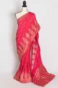 Mili | Hot Pink Dola Silk Embroidery Saree | Sequins & Zari Accents
