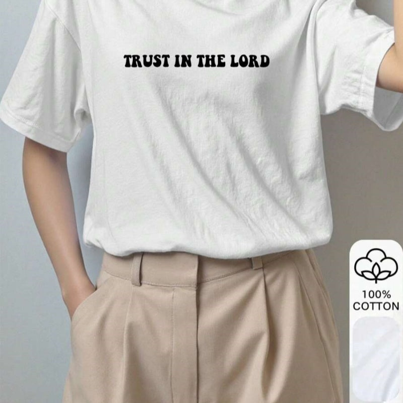 Summer Women's Loose T-Shirt TRUST IN THE LORD