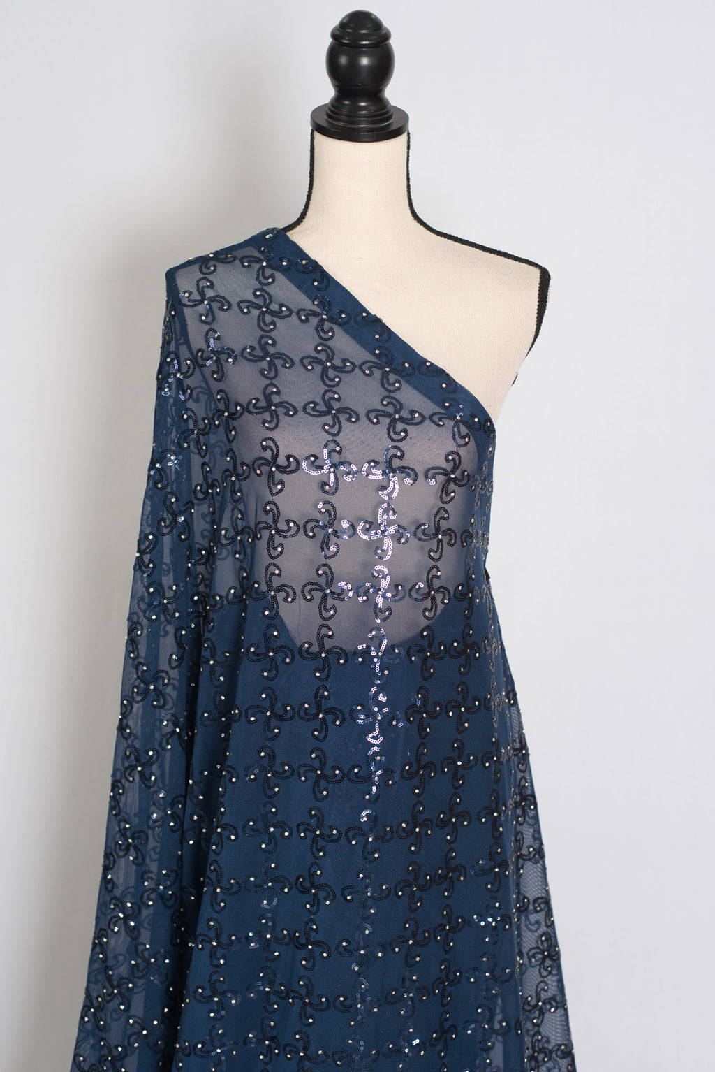 Maya | Midnight Blue Soft Net Sequin Saree | Bollywood Partywear