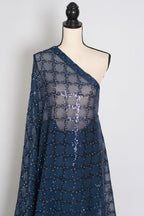 Maya | Midnight Blue Soft Net Sequin Saree | Bollywood Partywear