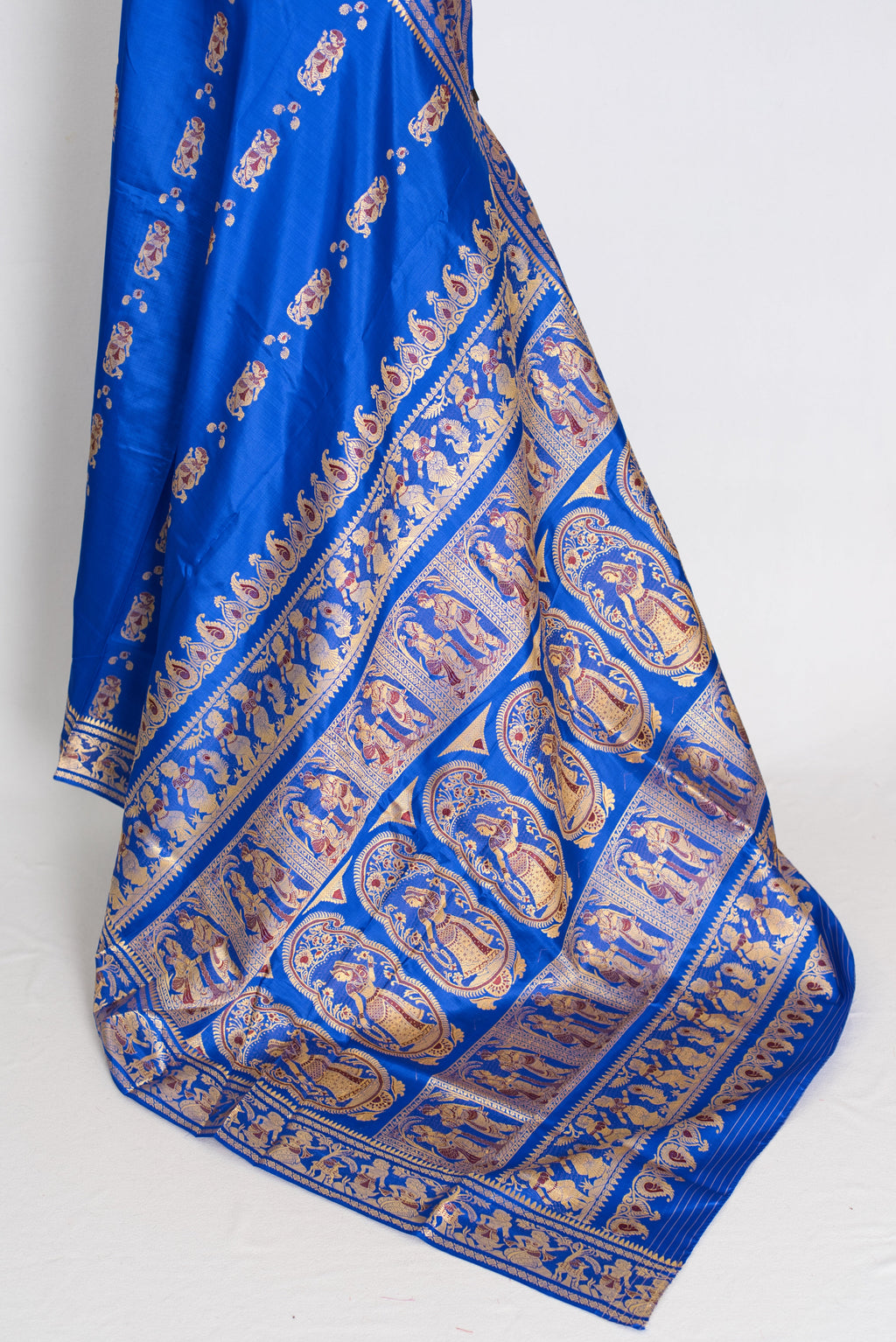 Nila | Royal Blue and Gold Handwoven Swarnachari Pure Silk Saree