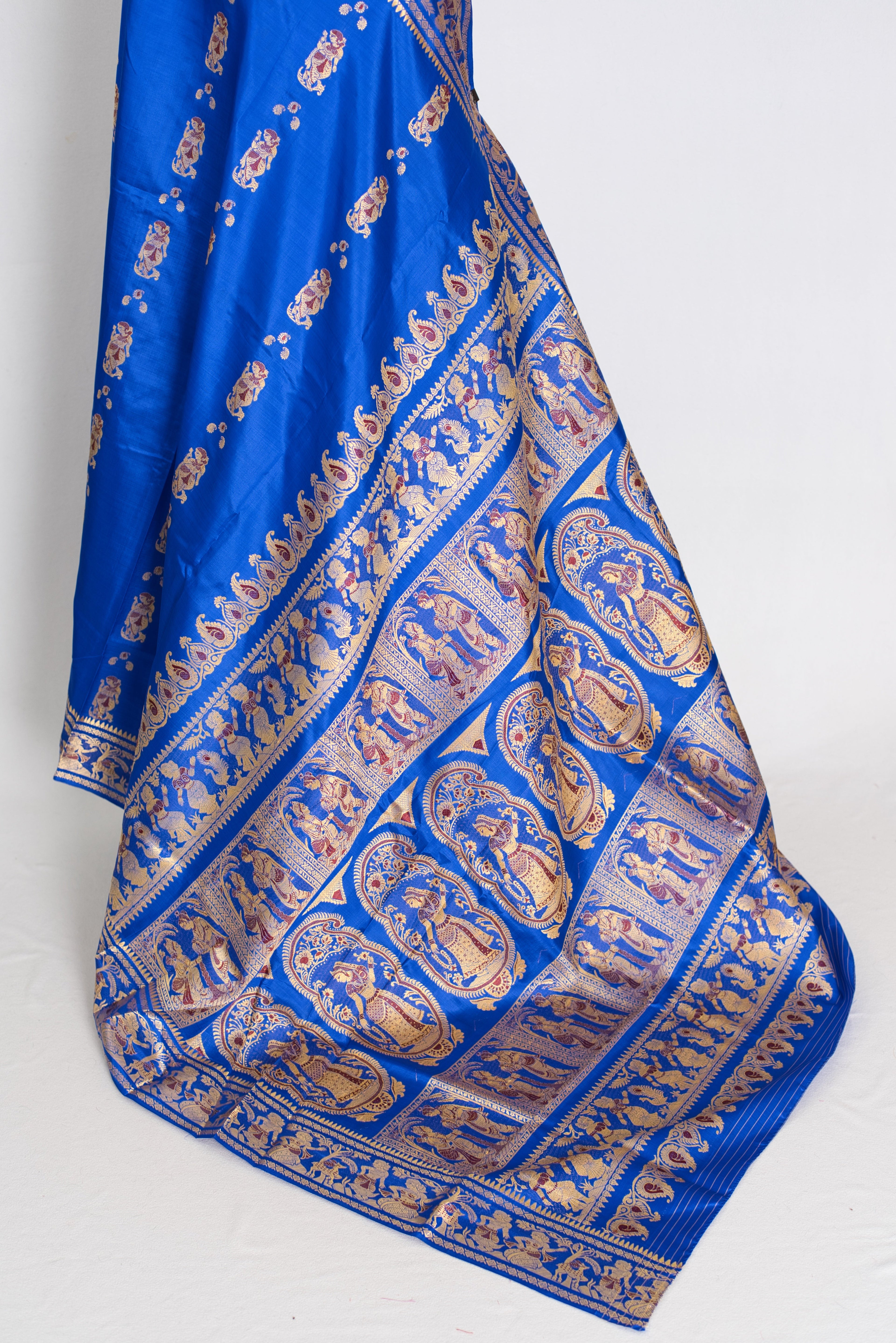 Nila | Royal Blue and Gold Handwoven Swarnachari Pure Silk Saree