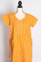 Printed Orange Pure Cotton Nightwear in Regular Size — Style B (Sep)